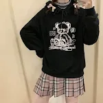 Feminino doce legal japonês fofo graffiti suéter de pelúcia — foto 7