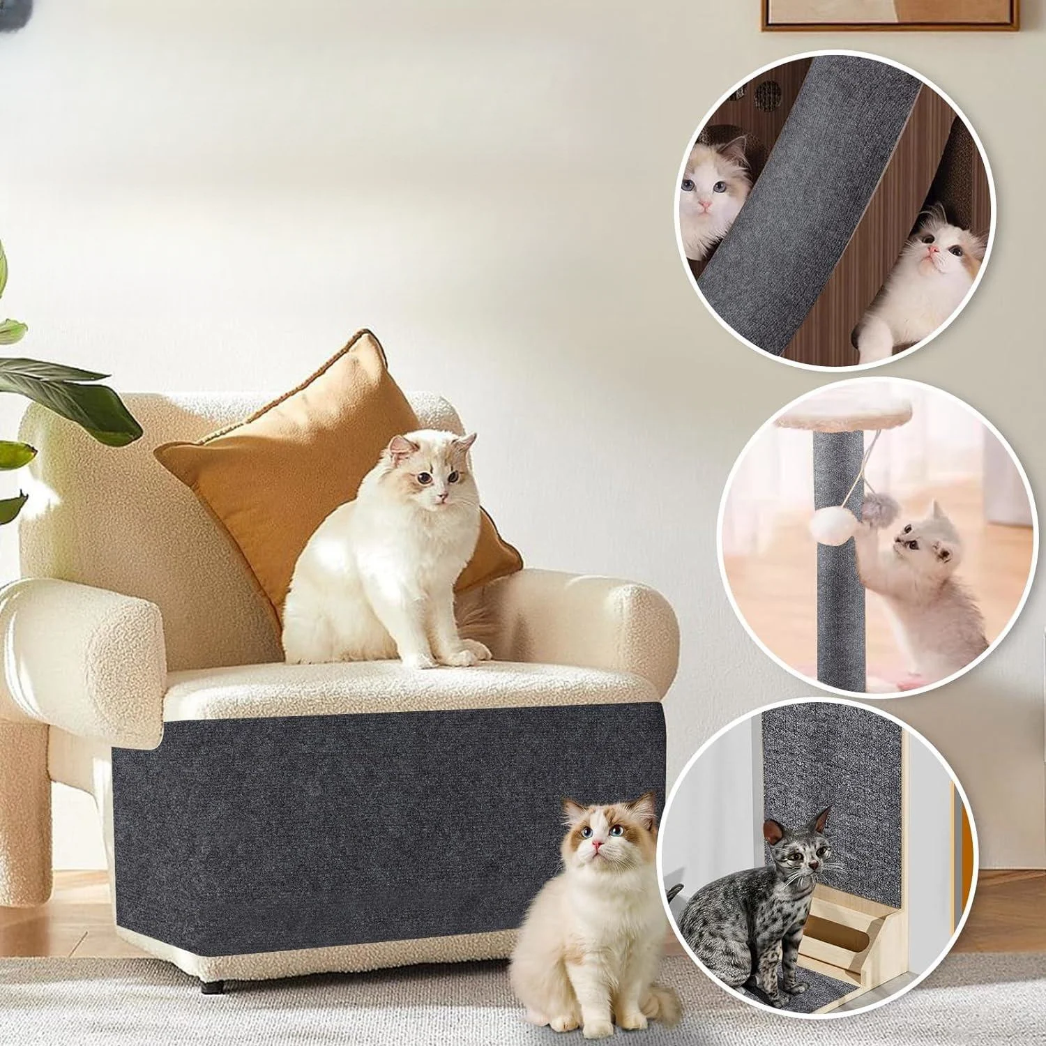 Title 1, Anti Cat Scratching Mat Large Trimmable Cat Scr...