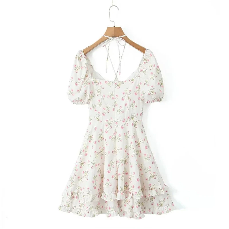 Title 10, Tight Waist Small Chest Hollow Out Tied Puff Sl...