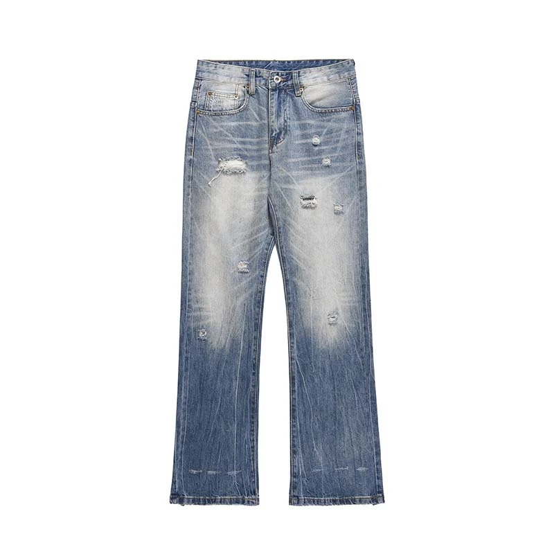 Heren High Street American Retro skinny jeans met scheuren, verwassen look en ripped effect. Perfect voor een casual, trendy uitstraling. — foto 6