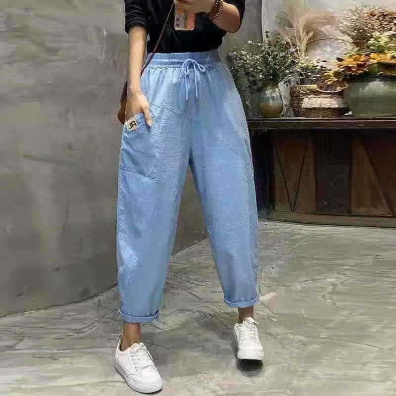 Men's cotton and linen pants, washed, Wind Bamboo Linen, casual style. Comfortable, breathable, perfect for everyday wea — photo 4