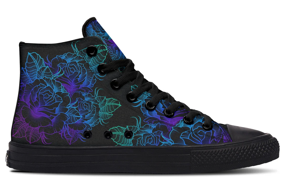 Title 7, Zapatillas altas de lona estampadas para pareja...