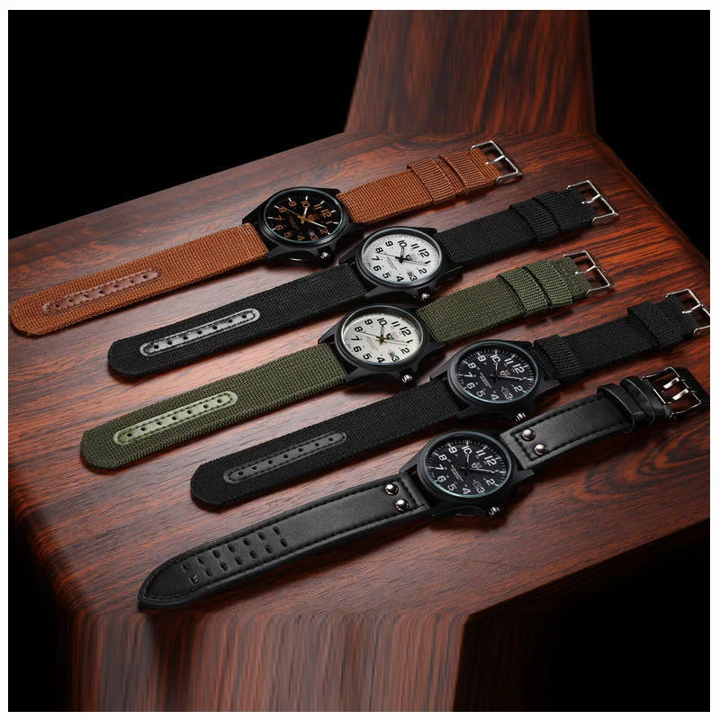 Relógio esportivo masculino de quartzo com calendário e pulseira de nylon trançado. Ideal para uso diário e atividades físicas. — foto 6