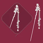 Four Beauties Sterling Silber Antike Haarnadel. Schmückt Ihr Haar elegant. Einzigartiges Design und hochwertige Verarbeitung. Für glamouröse Frisuren. — foto 1