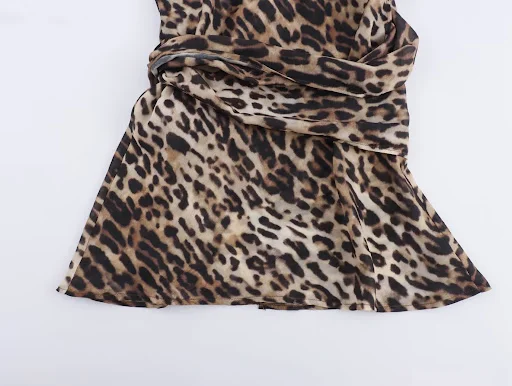 Title 14, Womens Fashion Bowknot Animal Print Top
