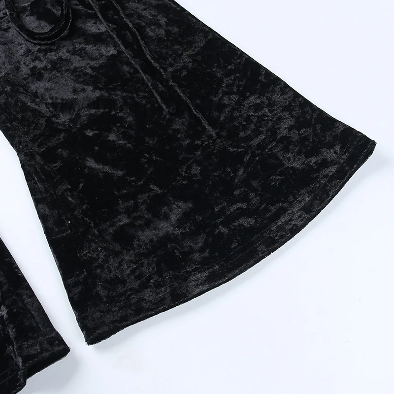 High-waist Slimming Hollow Velvet Ladies Straight-leg Pants, perfect for a flattering silhouette, comfortable and stylis — photo 8