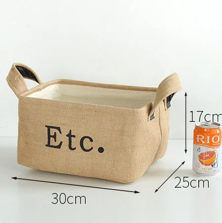 Jute padded fabric storage box, cotton linen storage box, foldable design, great for clothes and general storage, hard w — photo 6