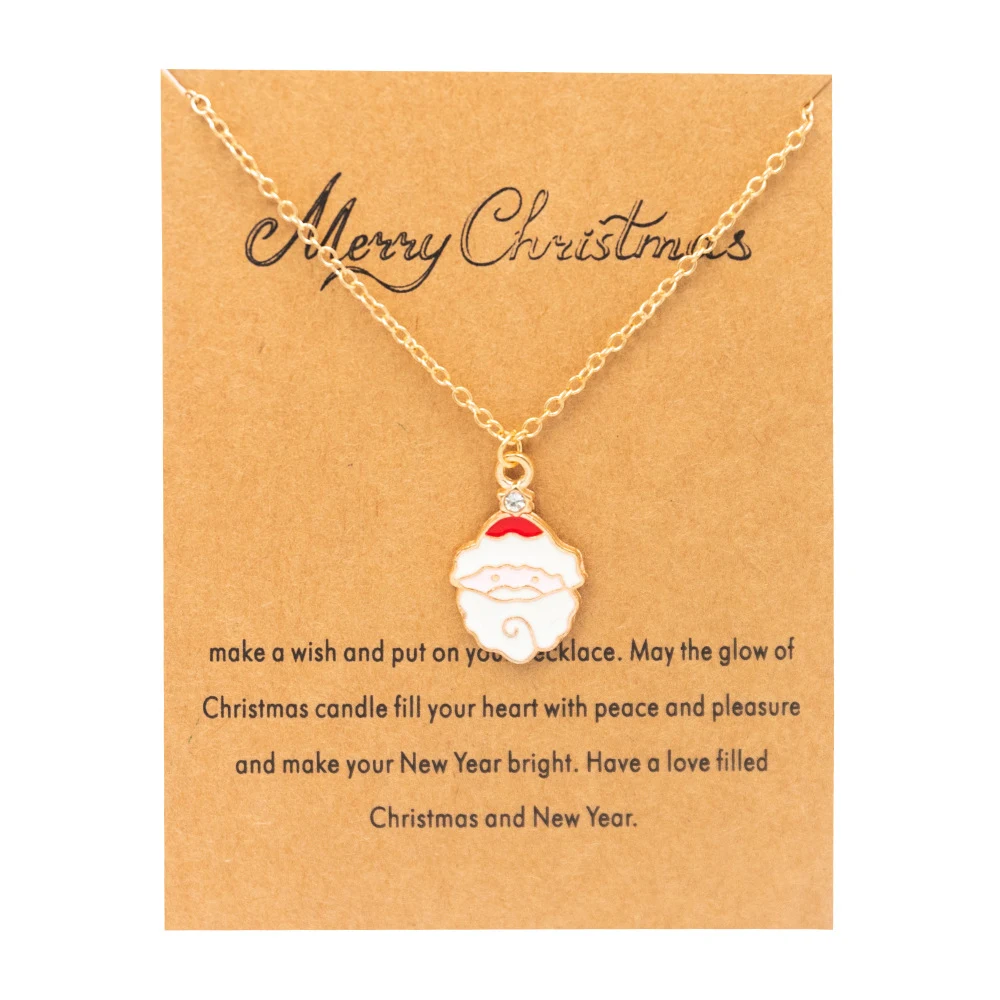 Colar com pingente de liga da série Papai Noel, perfeito para presentes de Natal. Durável e com design festivo especial. — foto 4