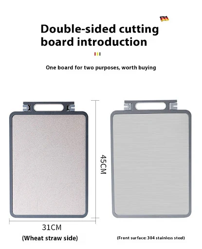 Title 14, 304 Stainless Steel Cutting Board, Double Sided...