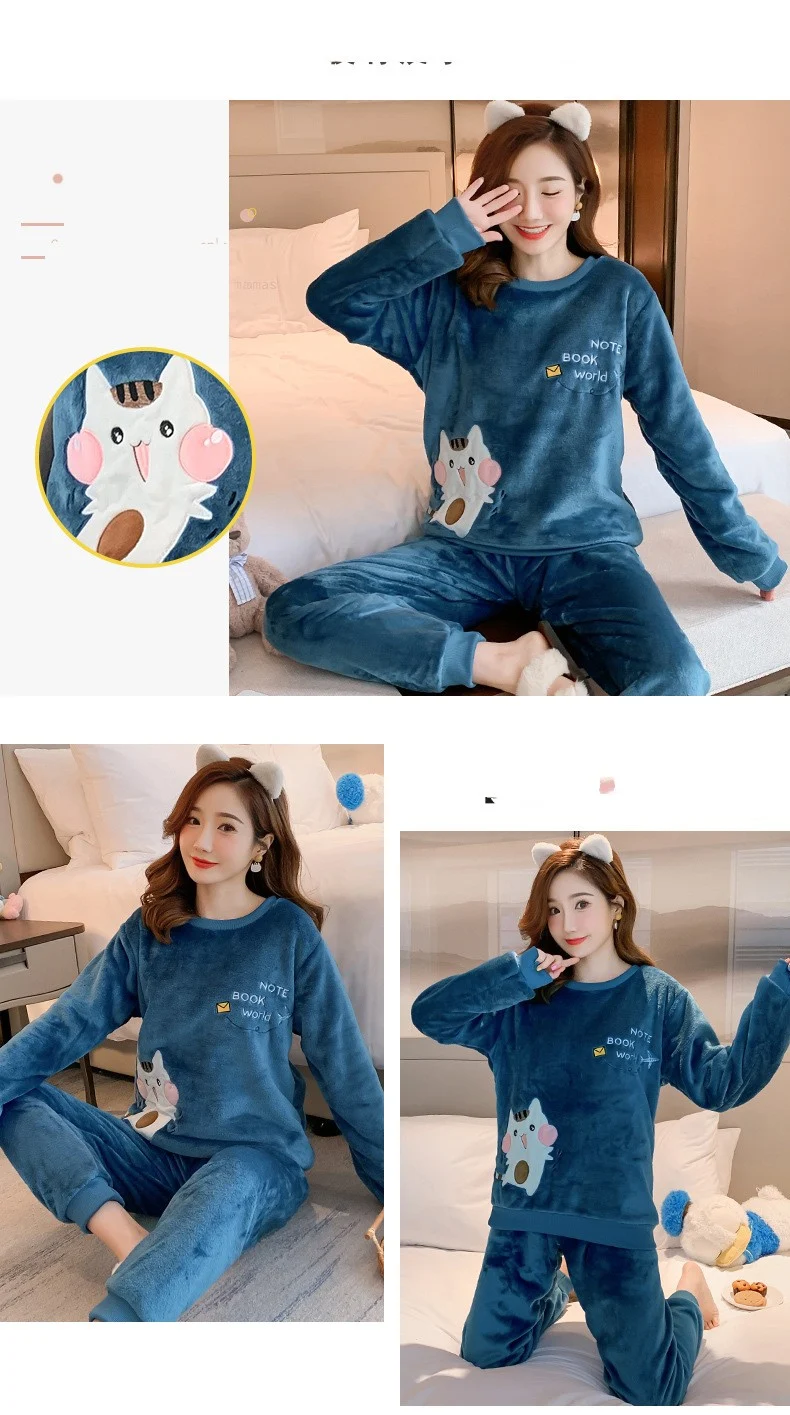 Title 2, Winter Coral Fleece Pajamas Womens Long Sleeve...