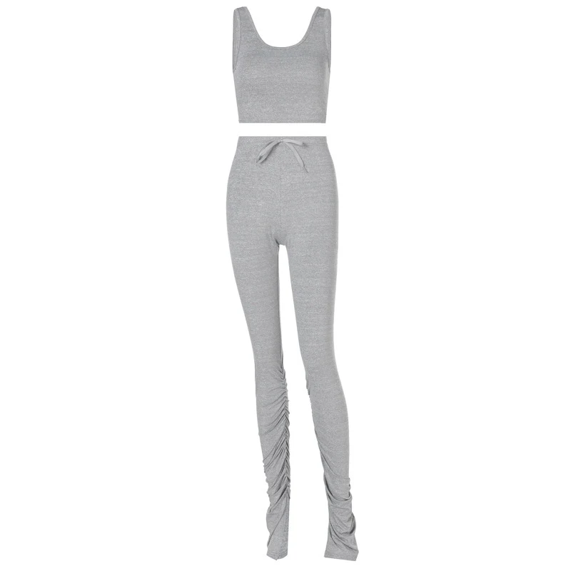 Summer Pleated Trousers Bra Sports Yoga Leisure Suit for women. Comfortable and stylish for sports, yoga, and everyday l — photo 3