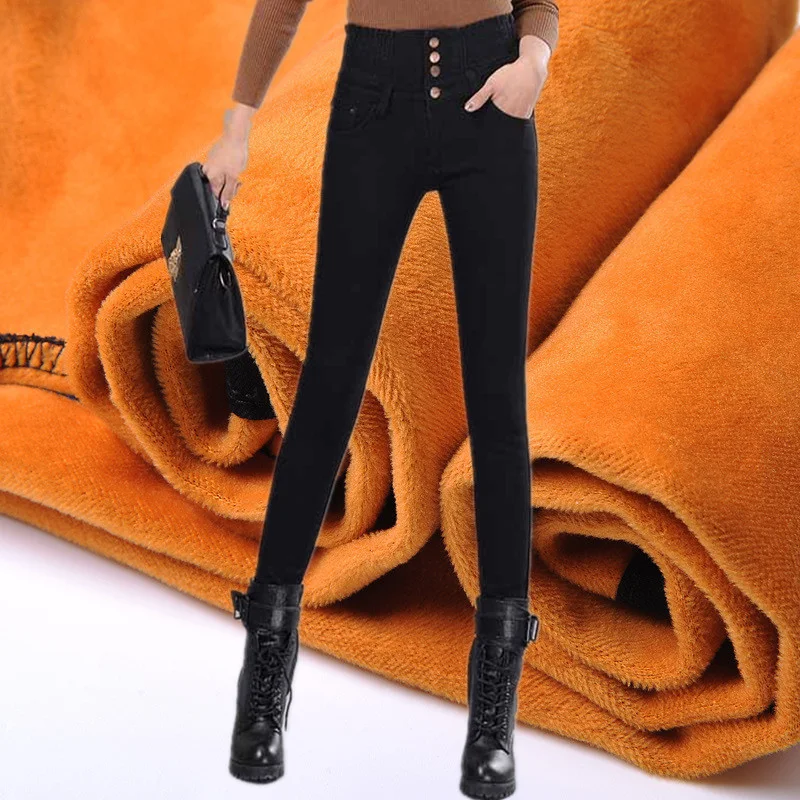Title 3, Damen Fleece High Waist Jeans für Wärme und Sty...