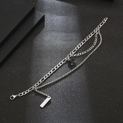 Title 3, Pulseira multicamadas Bungee Di Simple Black Ge...