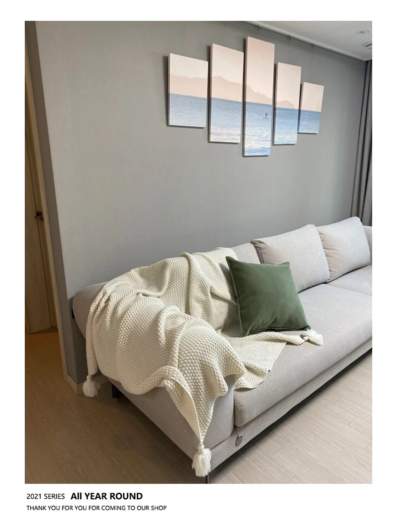 Nordic Style Sofa Cover Office Nap Blanket Air Conditioning Blanket Cover Blanket Shawl Wool Knitted Blanket for Cozy Co — photo 25