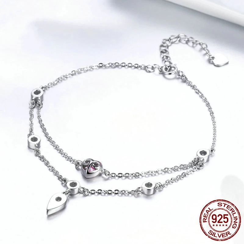 Pulseira de moda feminina Sweetheart Inlaid, um acessório doce e elegante para realçar seu estilo diário e em ocasiões especiais, adicionando charme. — foto 3