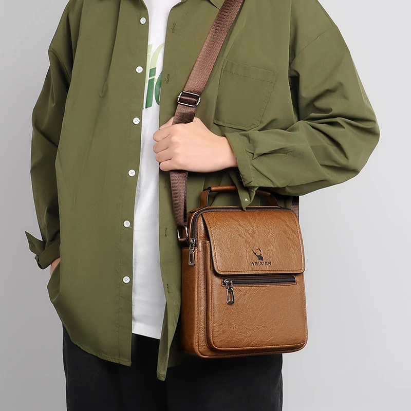 Bolsa Crossbody Casual Retrô Impermeável Grande Capacidade para Negócios e Uso Diário, Conforto e Estilo para o Seu Dia a Dia — foto 6