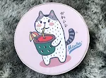 Cat drinking watermelon juice