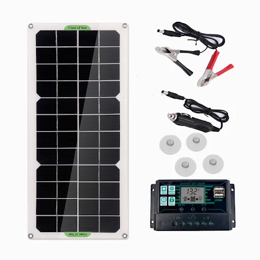 Title 1, Portable Monocrystalline Solar Panel for Car Va...