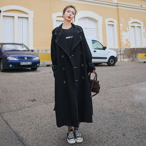 Title 2, Trench da donna con collo a imbuto, doppiopetto...