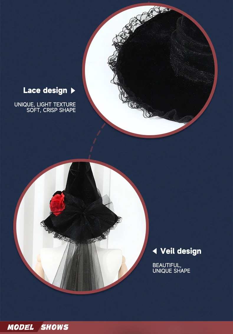 Title 6, Cappello da strega barocco di Halloween accesso...