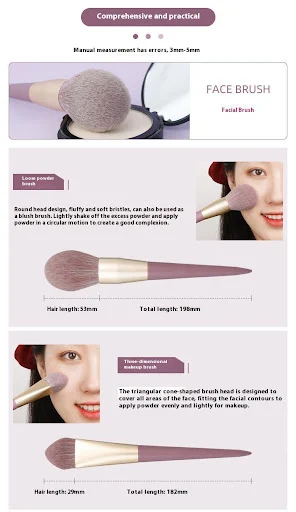 Title 10, Soft Hair Makeup Brush Set for Eyeshadow and Po...
