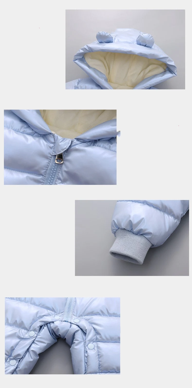 Macacão Bebê Inverno Grosso Roupa de uma peça para bebês no frio Conforto e aquecimento Proteção contra o inverno Ideal para recém-nascidos e crianças pequenas — foto 6