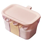 3 Grid Lid Container Seasoning Box with Spoon for Herbs, Sugar, Salt Storage, Condiment Jar, Cooking Organizer Shelf, Ki — photo 5