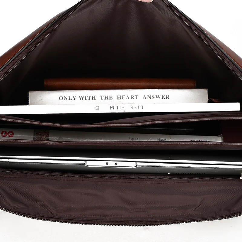 Title 2, Bolsa masculina de ombro em couro para notebook...