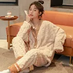Koraalfleece pyjama, gewatteerd pak met lange mouwen — foto 19
