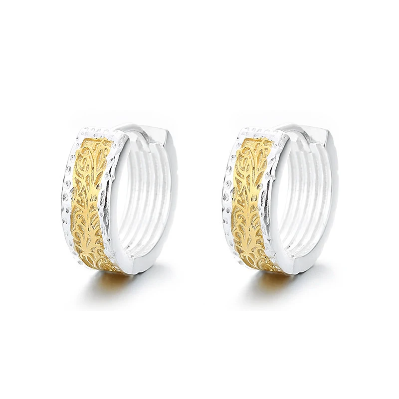 S925 Zilveren oorbellen Eenvoudig ontwerp Geometrisch goud en zilver. Dagelijkse elegantie. Perfect als cadeau. Tijdloze stijl voor dames. — foto 2