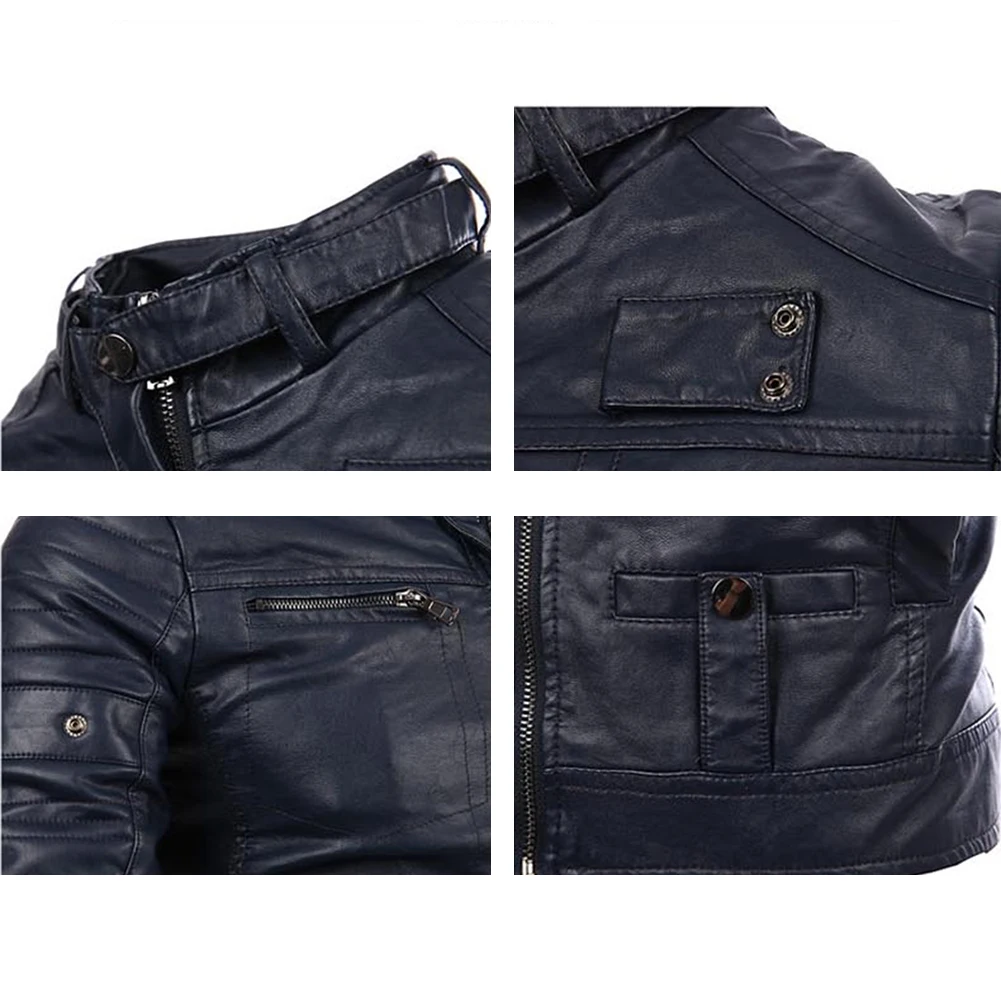 Title 7, Mens Fashion Classic Multi-Zipper Button Stand...