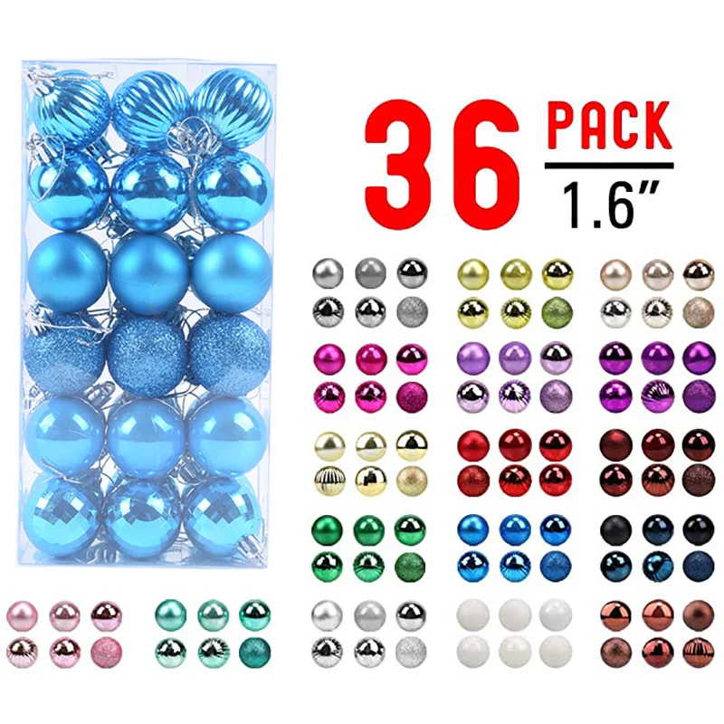 Title 4, Conjunto Completo de 36 Bolas de Natal Colorida...