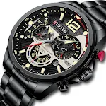 Relógio masculino de quartzo com calendário e seis ponteiros, pulseira de aço, perfeito para acompanhar o tempo e ter estilo diariamente. — foto 7