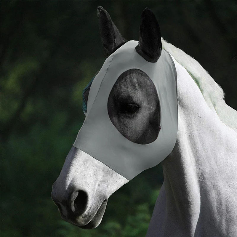 Lycra Horse Fly Mask With Ears Comfort Fit Mesh Trail Pasture Sun UV Protection for horses - keeps them safe and comfort — photo 2