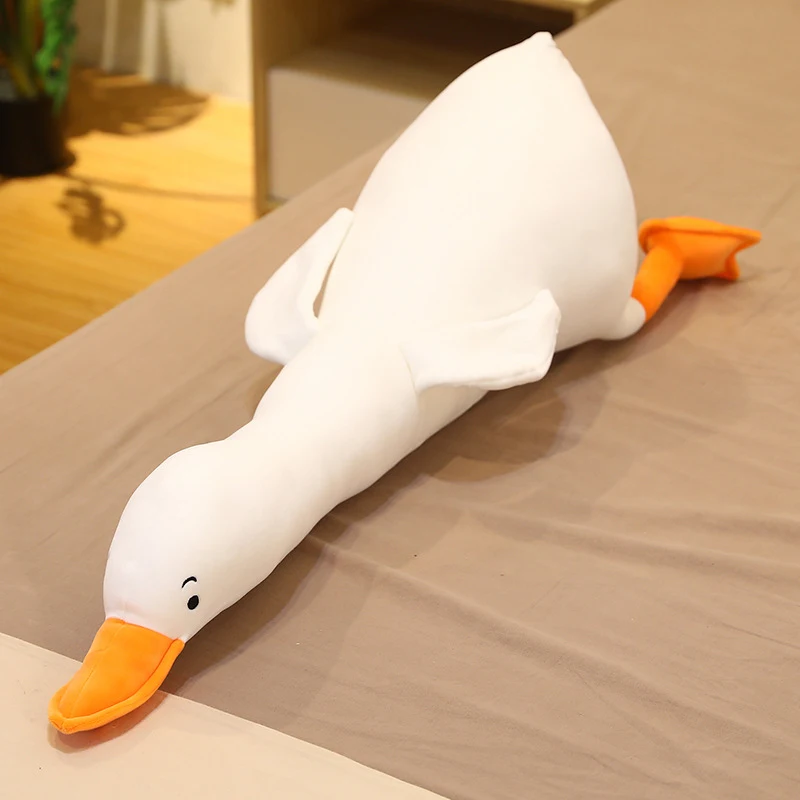 Grote witte gans pop, knuffel, bedkussen, slaapkussen. Grensoverschrijdende bestseller voor meisjes en kinderen, heerlijk zacht — foto 1
