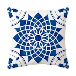 Fronha estampada com padrão simples em azul, perfeita para adicionar conforto e estilo ao seu quarto, proporcionando noites tranquilas. — foto 17