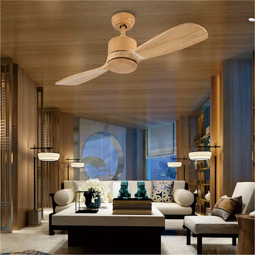 Title 7, Unlit Solid Wood Fan Ceiling for Dining Rooms p...