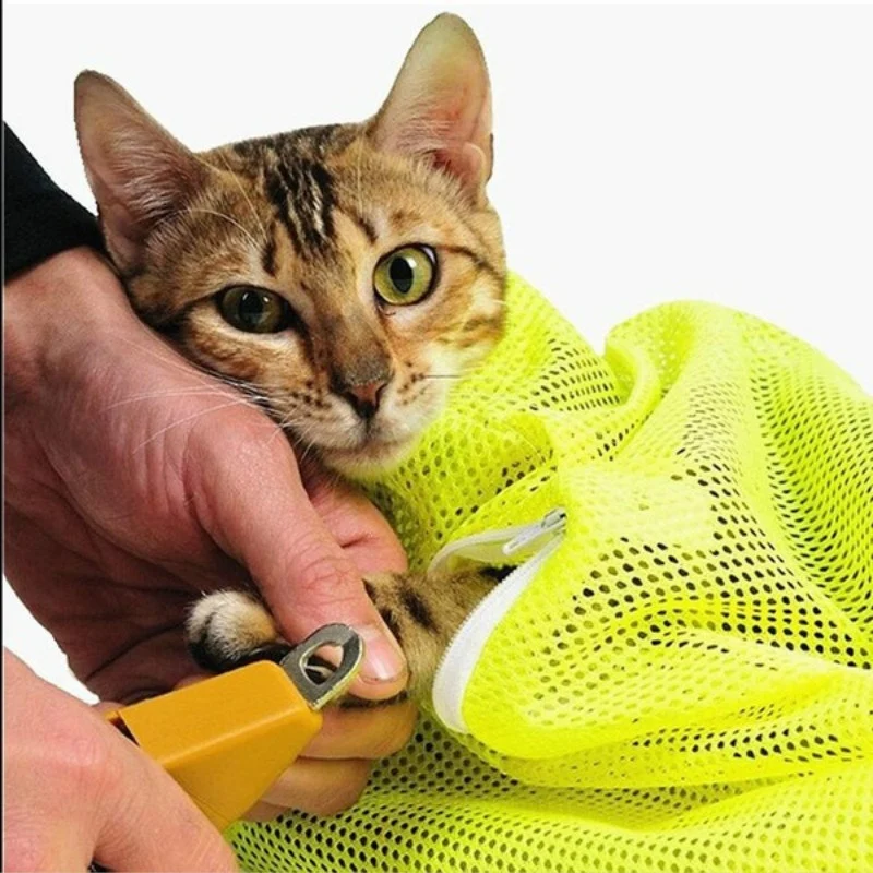 Title 7, Mesh Cat Groom Bath Bag Adjustable Dogs Anti Sc...