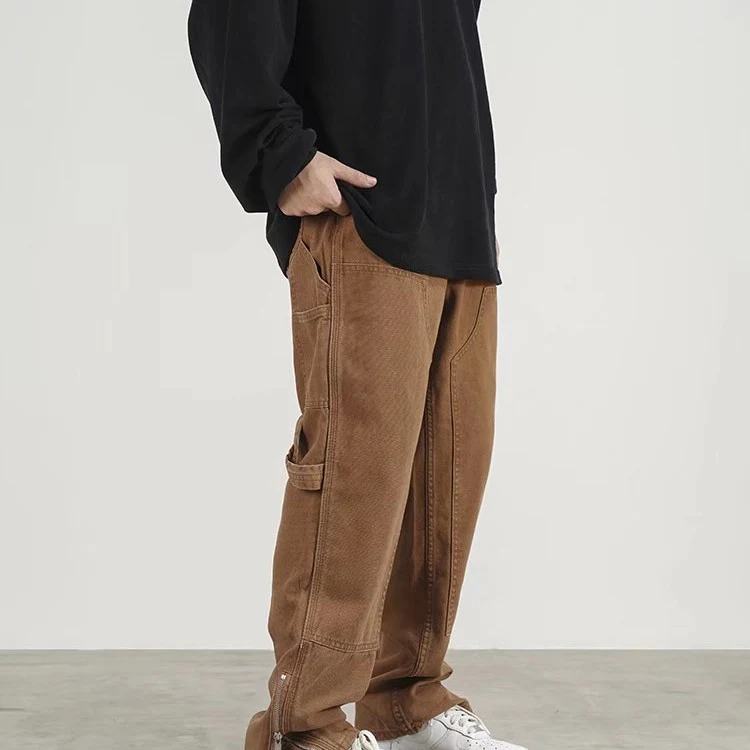 Title 2, Mens American Retro Khaki Hip-hop Overalls Com...