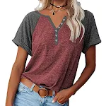 Camiseta de manga curta folgada de tamanho grande com combinação de cores de moda de verão, ideal para o calor e estilo casual. — foto 5