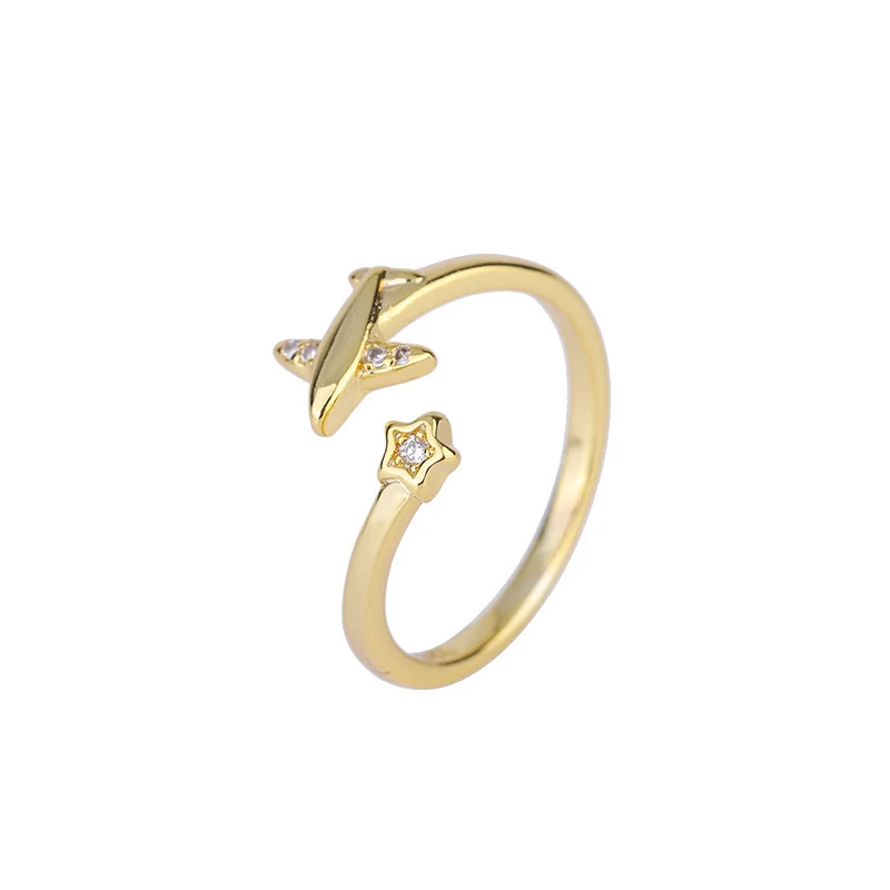 Anel Simples com Design INS e Zircônia. Adicione um toque de brilho ao seu visual com este anel elegante e moderno. — foto 1