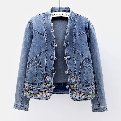 Title 6, Retro-style Long-sleeved Jacket Slim-fit Stand-...