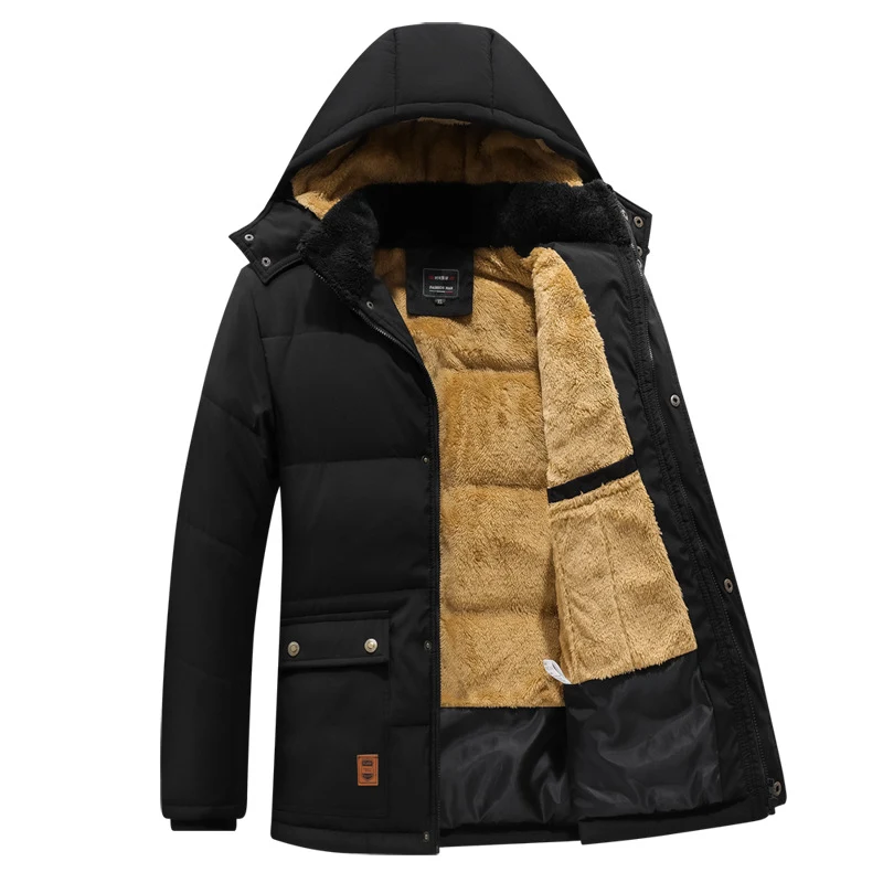 Middle-aged and Elderly Men's Fleece Lined Thick Waterproof Jacket. Stay warm and dry with this comfortable, weather-res — photo 15