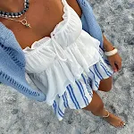 Striped Casual Elastic Pocket Beach Shorts For Women. Comfortable and stylish, these shorts are perfect for the beach or — photo 26