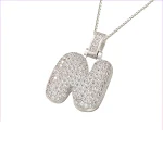 Colar com pingente de 26 letras de zircônia micro incrustada em cobre, corrente de clavícula, joia de presente de aniversário feminino. — foto 78
