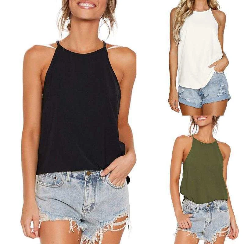 Irregular Solid Color Sexy Camisole — photo 1