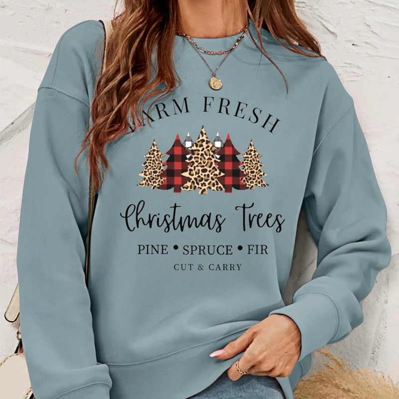 Roupas femininas europeias e americanas pulôver camisola de natal feminino outono e inverno velo impresso topo feminino — foto 13