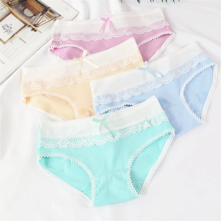 Title 11, Candy Color Cotton Ladies Cute Bow Panties, sof...