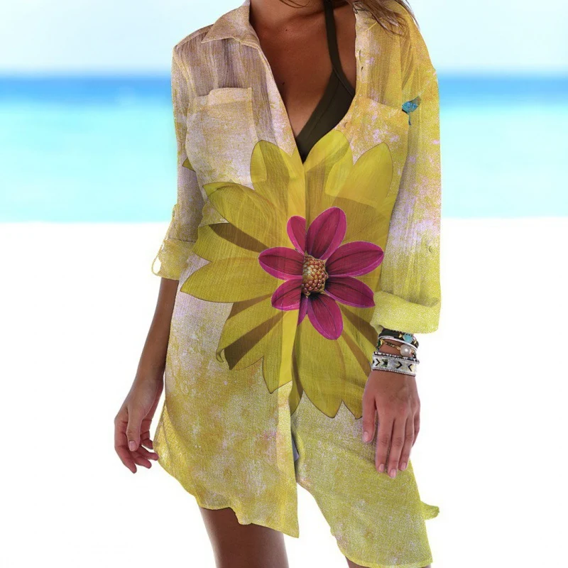 Flowers And Plants 3D Printed Top Bikini Shirt — photo 18