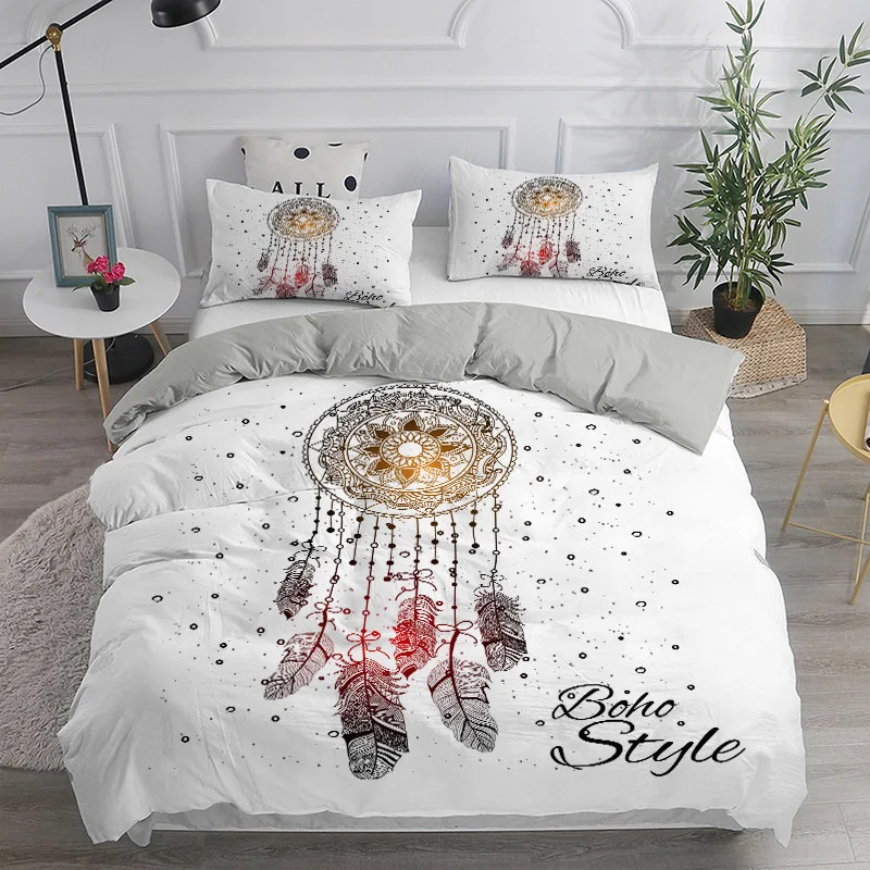 Edredom Bohemian Infantil Estampado, Capa de Cama Macia com Penas, Conforto e Estilo Boho para Noites de Sono Tranquilas — foto 6